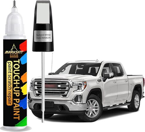 طلاء تهذيبي من ساميت وايت (GAZ/WA8624) لرقائق ونيكس مطابقة تمامًا لجي إم سي 2 في 1 قلم طلاء السيارة خدش رابير كانيون/سافانا/سييرا/يوكون in Kuwait