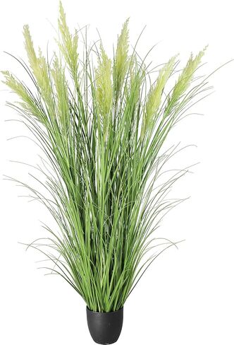 3ft 2-pack النباتات الاصطناعية عشب البصل، 35 في الشجيرات وهمية عشب القمح في وعاء، للداخلية في الهواء الطلق حديقة مكتب ديكور المنزل، النباتات الخضراء فو، الأخضر in Kuwait
