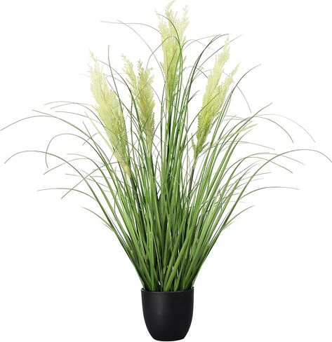 3ft 2-pack النباتات الاصطناعية عشب البصل، 35 في الشجيرات وهمية عشب القمح في وعاء، للداخلية في الهواء الطلق حديقة مكتب ديكور المنزل، النباتات الخضراء فو، الأخضر in Kuwait