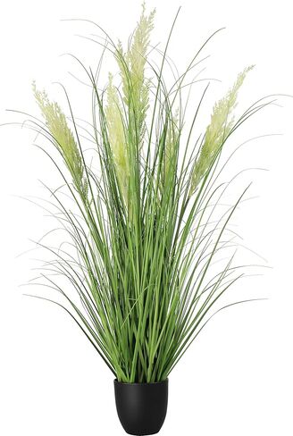 3ft 2-pack النباتات الاصطناعية عشب البصل، 35 في الشجيرات وهمية عشب القمح في وعاء، للداخلية في الهواء الطلق حديقة مكتب ديكور المنزل، النباتات الخضراء فو، الأخضر in Kuwait
