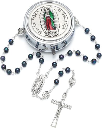 KOMI 6mm Glass Pearl Rosary Beads Catholic for Women with Metal Rosary Box Religious Gifts in Saudi Arabia
