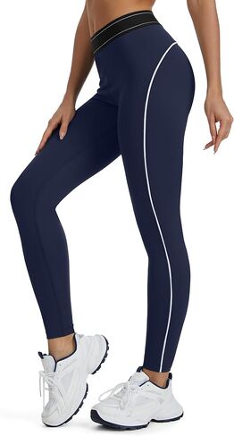 Tapata Women's Workout Leggings High Waist Tummy Control Side Striped Athletic Running Yoga Pants in Saudi Arabia