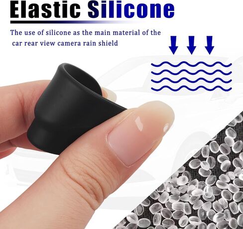 درع مطر للكاميرا الاحتياطية الجديدة للسيارة، غطاء مطر للكاميرا العكسية ذاتي اللصق مع تصميم حماية ممتد، غطاء كاميرات احتياطية للرؤية الخلفية للسيارات من السيليكون وإكسسوارات السيارات الخارجية in Kuwait