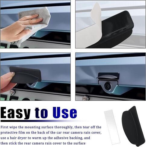 درع مطر للكاميرا الاحتياطية الجديدة للسيارة، غطاء مطر للكاميرا العكسية ذاتي اللصق مع تصميم حماية ممتد، غطاء كاميرات احتياطية للرؤية الخلفية للسيارات من السيليكون وإكسسوارات السيارات الخارجية in Kuwait