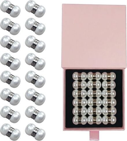Pearl Veil Weights – 18 Pairs Stronger Magnetic Double-Sided Bridal Veil Clips, Invisible & Non-Damaging, Elegant Pearl Accessories for Veils, Dresses & Earring Style Use in Saudi Arabia