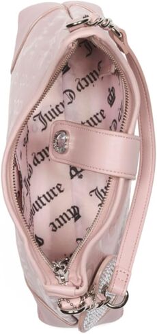 حقيبة كتف Juicy Couture Starry Night Hobo مع حلية على شكل قلب ونمط الشعار ومقبض حمل علوي in Kuwait