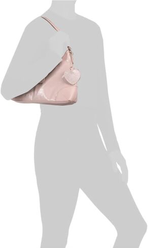 حقيبة كتف Juicy Couture Starry Night Hobo مع حلية على شكل قلب ونمط الشعار ومقبض حمل علوي in Kuwait