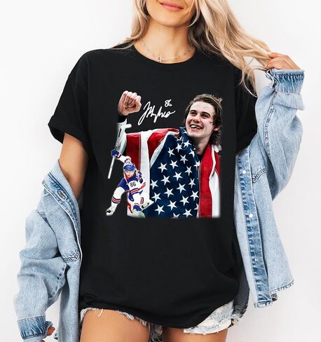 Jack Hughes USA Gold Hockey T Shirt, Hockey Tee, Patriotic Hockey Fan Shirt, American Hockey Pride Gift Shirt in Kuwait