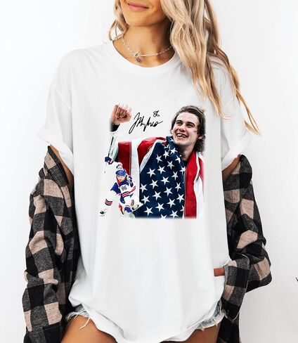 Jack Hughes USA Gold Hockey T Shirt, Hockey Tee, Patriotic Hockey Fan Shirt, American Hockey Pride Gift Shirt in Kuwait