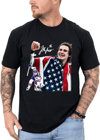 Jack Hughes USA Gold Hockey T Shirt, Hockey Tee, Patriotic Hockey Fan Shirt, American Hockey Pride Gift Shirt in Kuwait