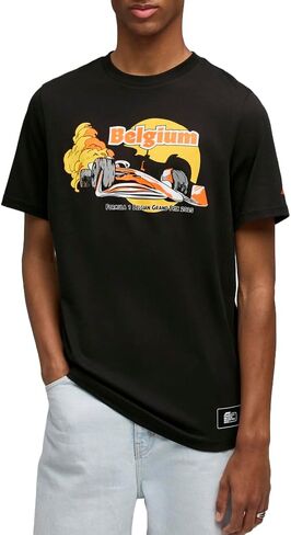 PUMA Mens F1 Belgium Graphic Crew Neck Short Sleeve Casual Tops Casual - Black in Saudi Arabia