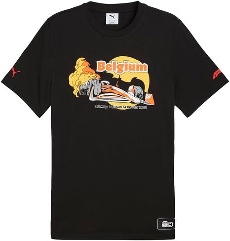 PUMA Mens F1 Belgium Graphic Crew Neck Short Sleeve Casual Tops Casual - Black in Saudi Arabia