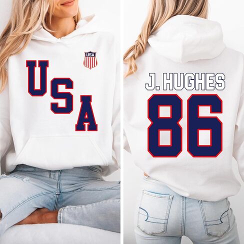 Jack Hughes Shirt - Jack Hughes USA Gold Hockey Shirt, 86 Jersey Style Tshirt, American Hockey Pride Gift, Patriotic Hockey Fan Tee in Saudi Arabia
