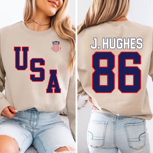 Jack Hughes Shirt - Jack Hughes USA Gold Hockey Shirt, 86 Jersey Style Tshirt, American Hockey Pride Gift, Patriotic Hockey Fan Tee in Saudi Arabia