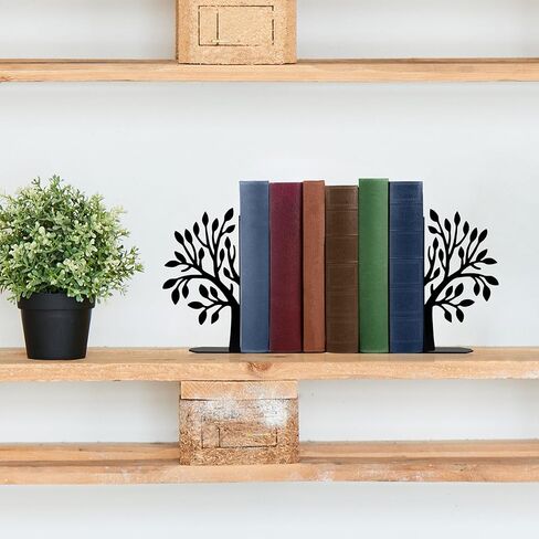 Tree of Life Bookends for Shelves - Unique Decorative Metal Book Ends with Spiritual Christian Home Decor, Novelty Book Organizers for Home Office, Bookshelf Decor and Gift Ideas in Saudi Arabia