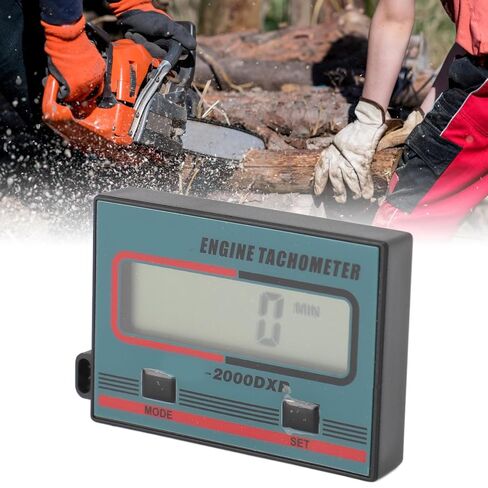 مقياس سرعة دوران المحرك النبضي، شاشة LCD رقمية 100-30000 دورة في الدقيقة 1 دقيقة - 99999 دقيقة مشبك سلك نطاق التوقيت لمحركات البنزين والمناشير وجزازات العشب والدراجات النارية ATVs وسيارات الثلج in Kuwait