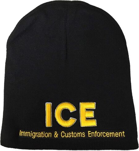ICE 3D Black & Gold Embroidered Hat Beanie Style Skull Knit Warm Winter Cap in Saudi Arabia