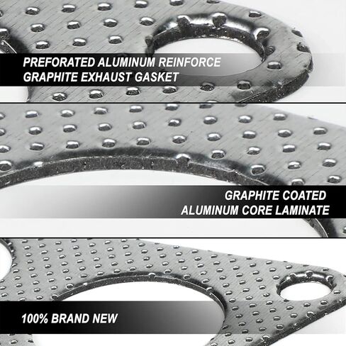 Auto Dynasty 2MM Thick Header Exhaust Manifold Gasket Compatible with Toyota Carina Corolla 71-82 - Steel Graphite in Saudi Arabia