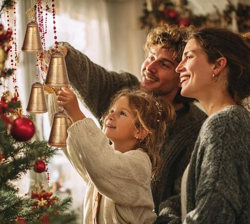 أجراس عيد الميلاد للزينة، مجموعة من 4 أجراس عيد الميلاد الذهبية الصدأ ديكور كبير ريفي خمر عيد الميلاد النحاس أجراس البقرة لشجرة عيد الميلاد مقبض الباب إكليل الدرج زينة عيد الميلاد in Kuwait