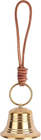 Vintage Brass Door Knob Bell, Gold Decorative Hanging Small Brass Bells Shopkeeper's Entry Doorbell on Rope for Home Garden Christmas & Outdoor Decoration in Saudi Arabia