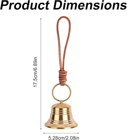 Vintage Brass Door Knob Bell, Gold Decorative Hanging Small Brass Bells Shopkeeper's Entry Doorbell on Rope for Home Garden Christmas & Outdoor Decoration in Saudi Arabia