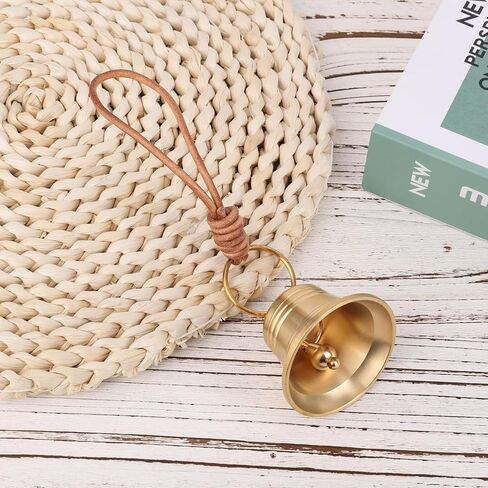 Vintage Brass Door Knob Bell, Gold Decorative Hanging Small Brass Bells Shopkeeper's Entry Doorbell on Rope for Home Garden Christmas & Outdoor Decoration in Saudi Arabia