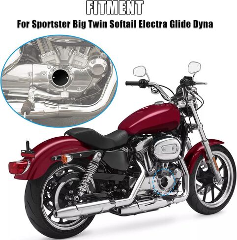 غطاء نقاط مقببة، غطاء نقاط توقيت محرك الإشعال للدراجات النارية PSLER لـ Softail Bigtwin، فتحة 2، أسود in Saudi Arabia
