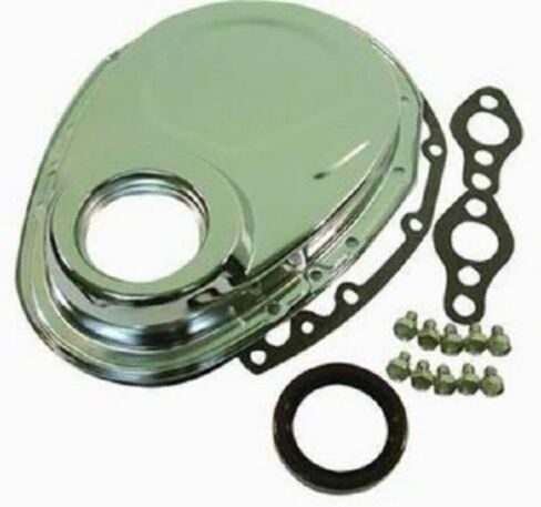 Chrome Timing Chain Cover Kit, Compatible with Chevy SBC 283-350 in Saudi Arabia