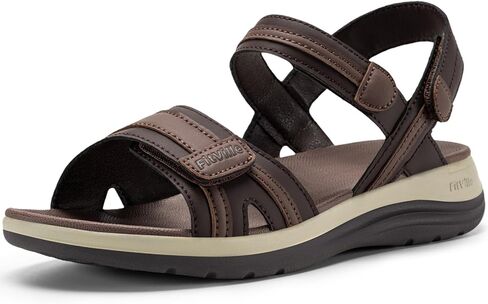 FitVille Women's Orthopedic Wide Sandals, Adjustable Strap Flat Sandals for Women, Wide Width | Arch Support | Plantar Fasciitis | Swollen Feet in Saudi Arabia