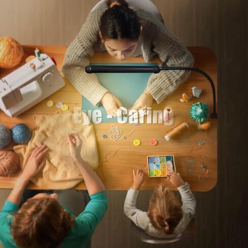 مصباح مكتب LED مع مشبك، مصباح مشبك مع أوضاع ألوان قابلة للتعديل، مشبك على الضوء مع رقبة معقوفة مرنة طويلة، مشبك مصباح للعناية بالعين للدراسة والعمل والمنزل والمكتب، أسود، 12 وات in Kuwait