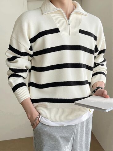 one Piece Clothing Boys Sweater, Casual Warm Knit Pullover for Teen Boys, Autumn Winter Fashion Top White in Saudi Arabia