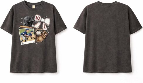 Custom Baseball Mom Shirt with Photo Insert, Personalized Baseball Graphic Tee for Women, Coquette Bow Helmet Glove Design, Sports Mom Gift with Custom Name and Number in Saudi Arabia
