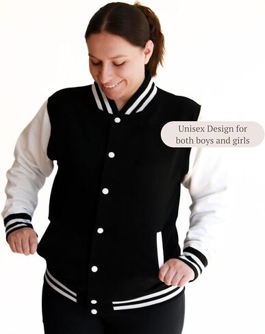 Adult Varsity Jacket, Letterman Baseball Bomber, Full-Zip Lightweight Coat, Ribbed Trim (EB3512NP) in Saudi Arabia