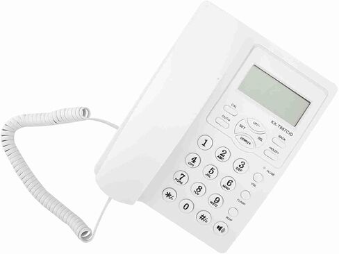 aqxreight LCD Display Semi Hands Free Corded Phone with Speakerphone 3‑Group Alarms Corded Telephone ‑ Black Semi Hands Free When Clear Press Outside Function Noise Cancelling (Black) in Saudi Arabia