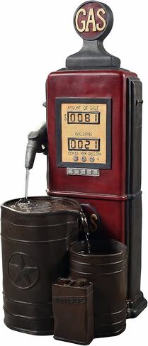 تمثال محطة بنزين عتيق من تيمسون هوم، نافورة شلال أرضية من 3 طبقات مع مضخة للتزيين في الهواء الطلق وحديقة الفناء الخلفي، ارتفاع 42 بوصة، أحمر داكن in Kuwait