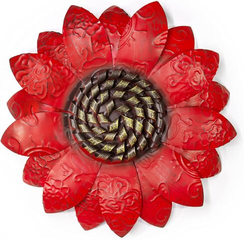 EASICUTI Blue Metal Flowers Wall Decor Metal Wall Art Decorations Hanging For Indoor Outdoor Home Bathroom Kitchen Room Bedroom Living Room Garden Patio Porch 12 Inch in Saudi Arabia