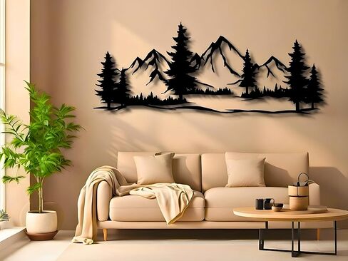 VAILLA Mountain Art Large Mountains Wall Decor Wood Wall Art 3D Wall Hanging Home Decoration Nature 3D Textured Sculptures Mountain Rivers Decorative Painting Suitable For Living Room Bedroom Office (66.9" x 26.8") in Saudi Arabia