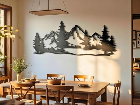 VAILLA Mountain Art Large Mountains Wall Decor Wood Wall Art 3D Wall Hanging Home Decoration Nature 3D Textured Sculptures Mountain Rivers Decorative Painting Suitable For Living Room Bedroom Office (66.9" x 26.8") in Saudi Arabia