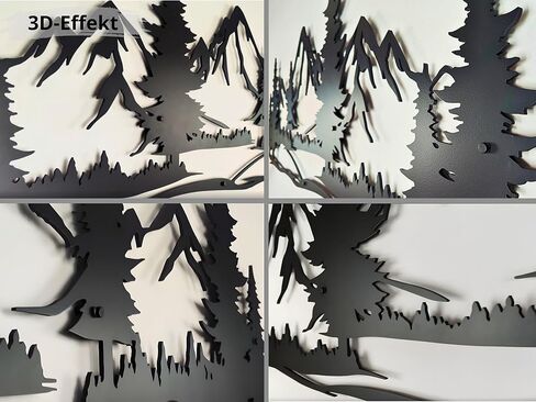 VAILLA Mountain Art Large Mountains Wall Decor Wood Wall Art 3D Wall Hanging Home Decoration Nature 3D Textured Sculptures Mountain Rivers Decorative Painting Suitable For Living Room Bedroom Office (66.9" x 26.8") in Saudi Arabia