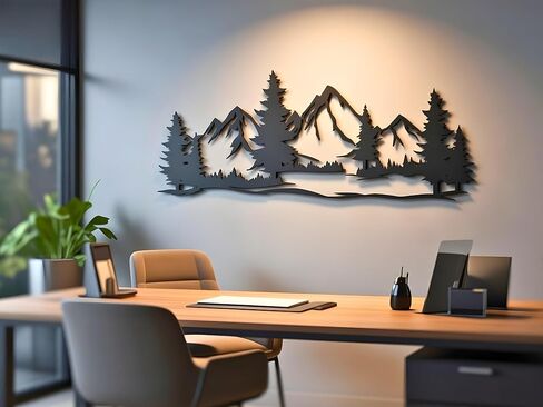 VAILLA Mountain Art Large Mountains Wall Decor Wood Wall Art 3D Wall Hanging Home Decoration Nature 3D Textured Sculptures Mountain Rivers Decorative Painting Suitable For Living Room Bedroom Office (66.9" x 26.8") in Saudi Arabia