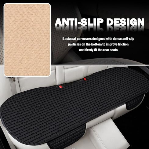 Car Back Seat Cover with Side Pockets,Breathable & All-Season Bench Seat Cover for Back Seats Protection,Anti-Slip Backs Seats Protector Car Interior Accessories for Cars,SUVs in Kuwait