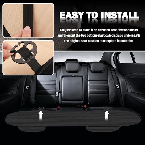 Car Back Seat Cover with Side Pockets,Breathable & All-Season Bench Seat Cover for Back Seats Protection,Anti-Slip Backs Seats Protector Car Interior Accessories for Cars,SUVs in Kuwait