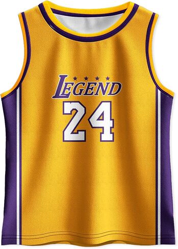 قمصان كرة السلة للأطفال رقم 24 شورت علوي بدون أكمام شبكي كلاسيكي للأولاد والبنات بدون أكمام زي التدريب الرياضي in Kuwait