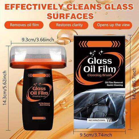 Glass Emulsion, 2Pcs Oil Film Remover for Car Window, 100ml Roll-On Glass Emulsion Cleaner Compound with Cleaning Board, Improve Windshield Clarity and Visibility for Safe Driving in Kuwait