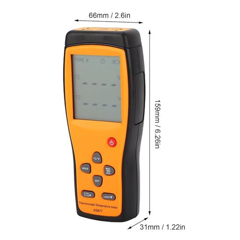Eujgoov Dual Channel K Type Thermometer, Accurate Temperature Meter with 2 Thermocouples for HVAC, ℃ ℉ Units, Touch Tester, ABS Material in Saudi Arabia