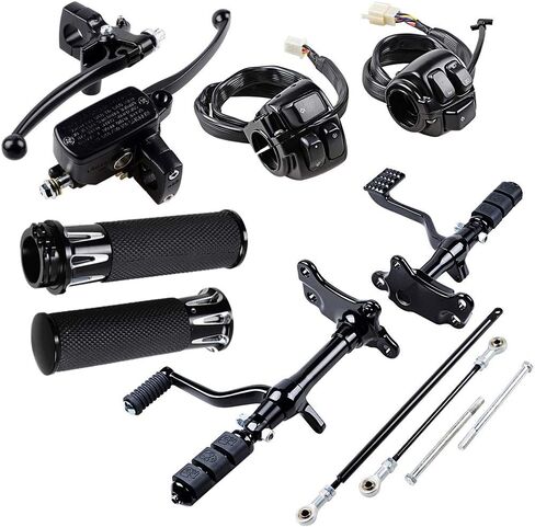 1" Hand Grips Handlebar Control Switch Clutch Lever Hydraulic Brake Master Cylinder Forward Controls Peg Levers Linkage Kits Compatible with 1996-2003 Harley Sportster XL 883 1200 in Saudi Arabia