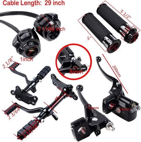 1" Hand Grips Handlebar Control Switch Clutch Lever Hydraulic Brake Master Cylinder Forward Controls Peg Levers Linkage Kits Compatible with 1996-2003 Harley Sportster XL 883 1200 in Saudi Arabia
