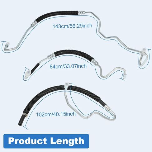 Power Steering Pressure Hose Kit Compatible with GMC Sierra 2500 3500 2001-2006, Compatible with Chevy Silverado 2500 3500 2001-2006, Replacement for 358980, 365453, 3401941, 3 Pcs in Kuwait