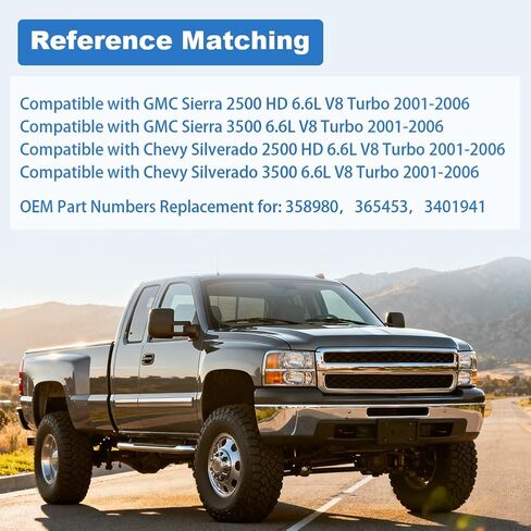 Power Steering Pressure Hose Kit Compatible with GMC Sierra 2500 3500 2001-2006, Compatible with Chevy Silverado 2500 3500 2001-2006, Replacement for 358980, 365453, 3401941, 3 Pcs in Kuwait