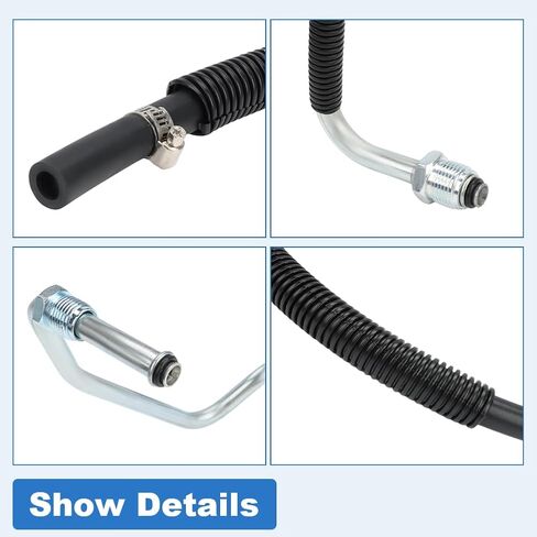 Power Steering Pressure Hose Kit Compatible with GMC Sierra 2500 3500 2001-2006, Compatible with Chevy Silverado 2500 3500 2001-2006, Replacement for 358980, 365453, 3401941, 3 Pcs in Kuwait